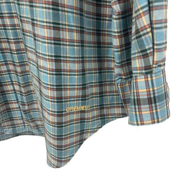 Daniel Cremieux Blue Plaid Long Sleeve Button Down Shirt Tailored Fit Mens Large - Picture 4 of 6